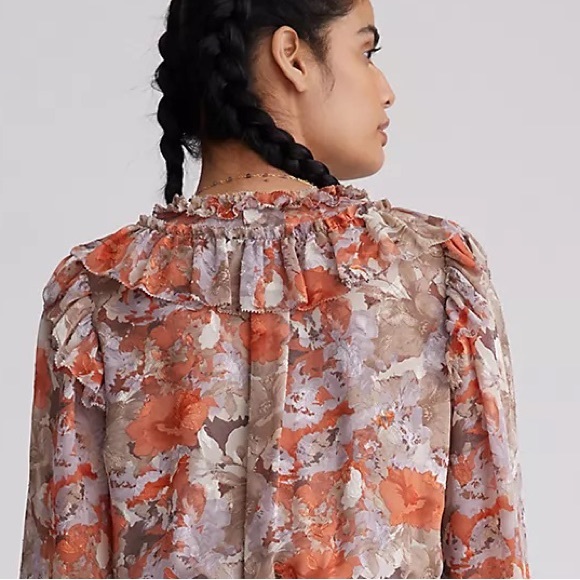 Anthropologie Current Air Ruffled Floral Mini Dress - Picture 9 of 16